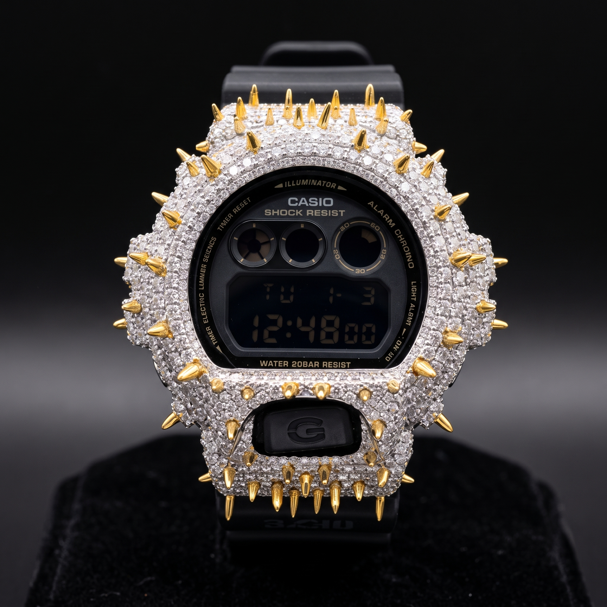 G-Shock, fully iced out, custom dial